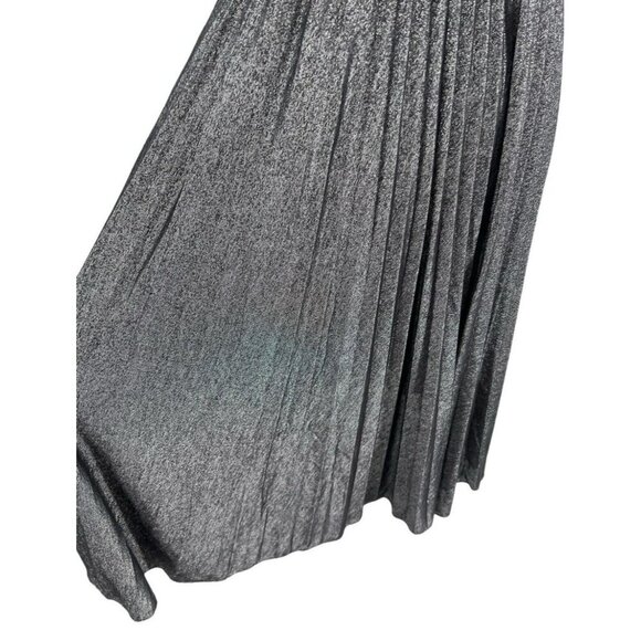 Evan Picone Silver Metallic & Black Formal Evening Halter Dress Womens Size 6 - Picture 5 of 16